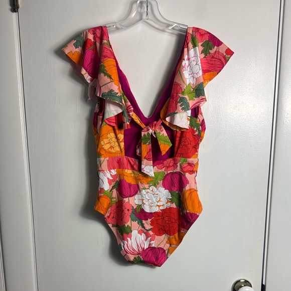 NWOT Trina Turk Standard Sunny Bloom Off Shoulder Ruffled One Piece Swimsuit - Picture 4 of 11